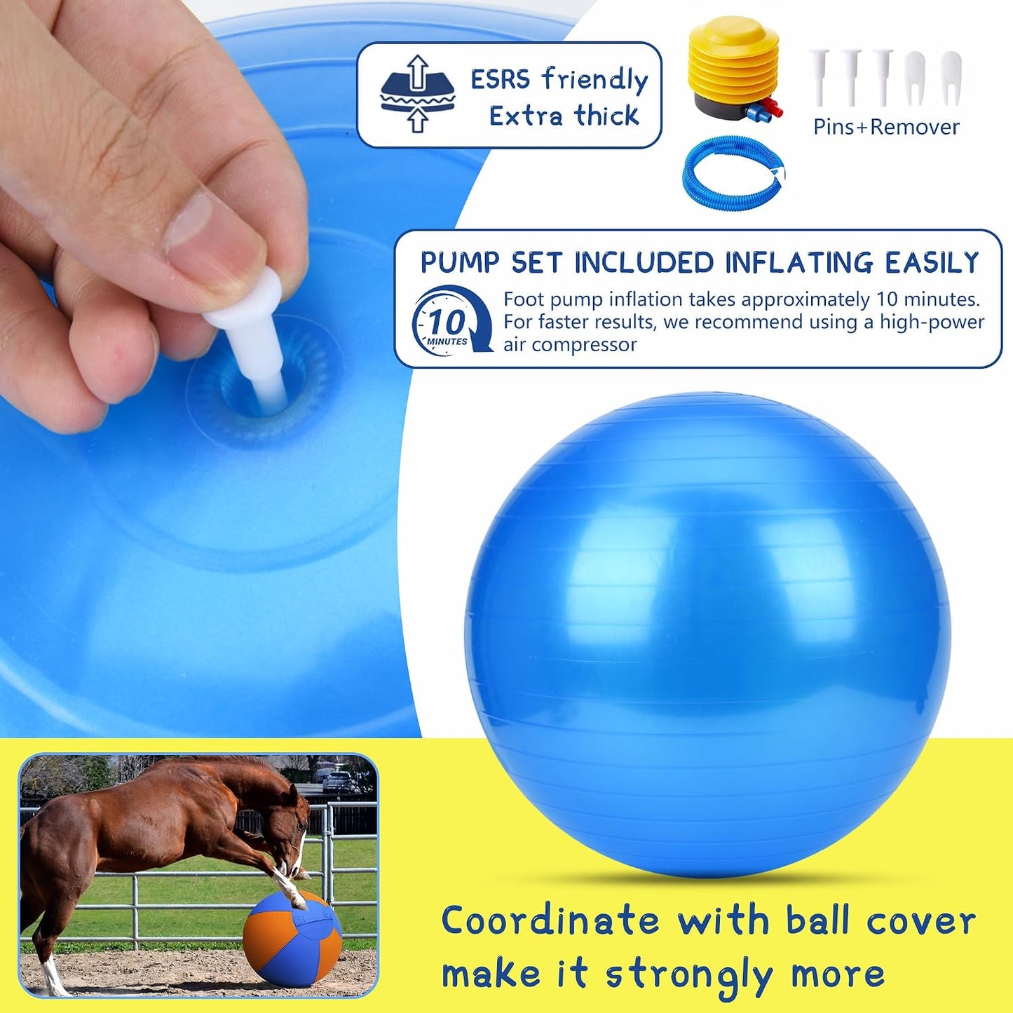 Pelota de pastoreo para perros y caballos, bola alegre de 25 pulgad...