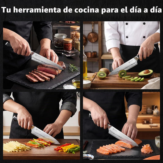 PAUDIN - Cuchillo de chef de 8 pulgadas, cuchillo de cocina ultra a...
