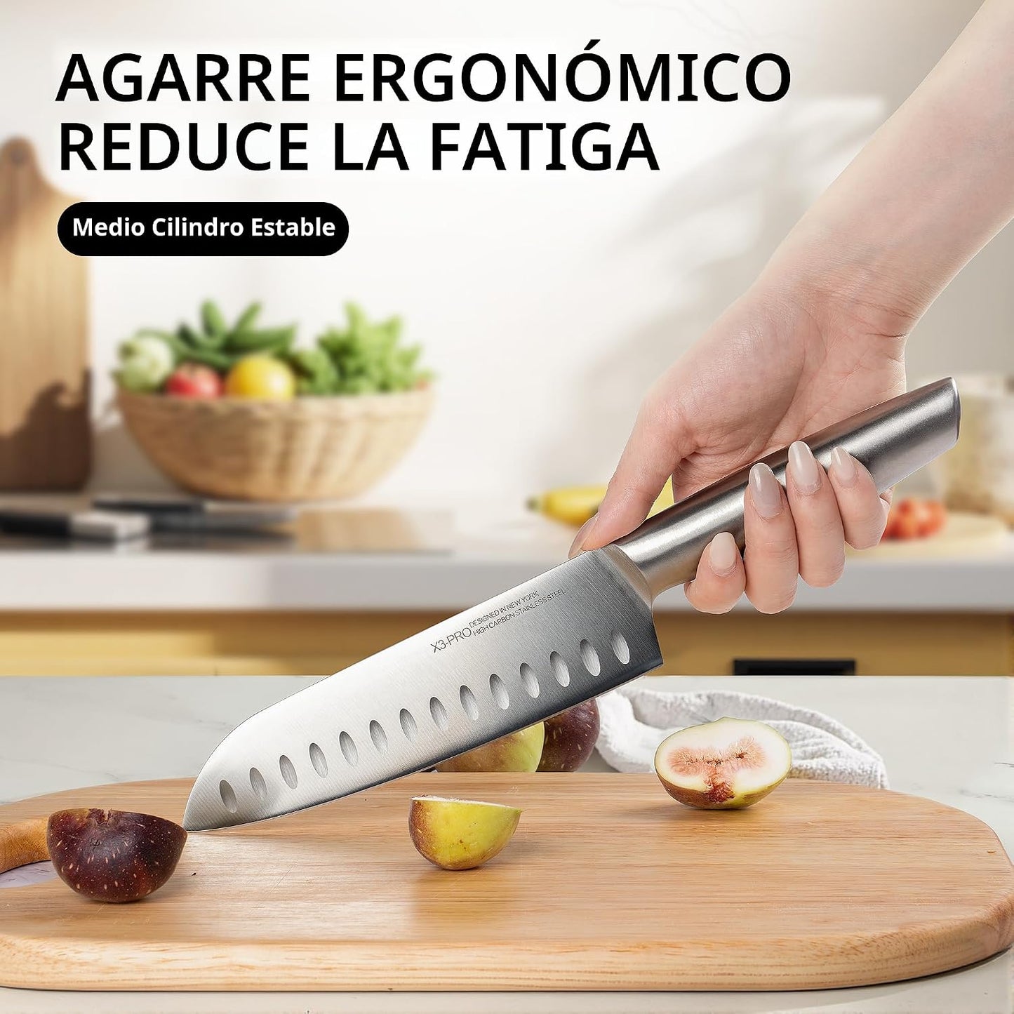 KnifeSaga - Juego de 14 cuchillos con bloque, premium, afilado de a...
