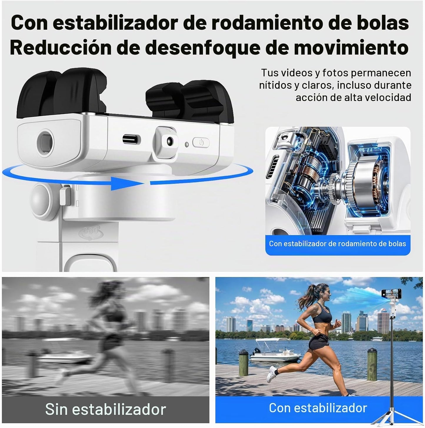 Trípode para selfie con seguimiento facial automático 2026 para iPh...