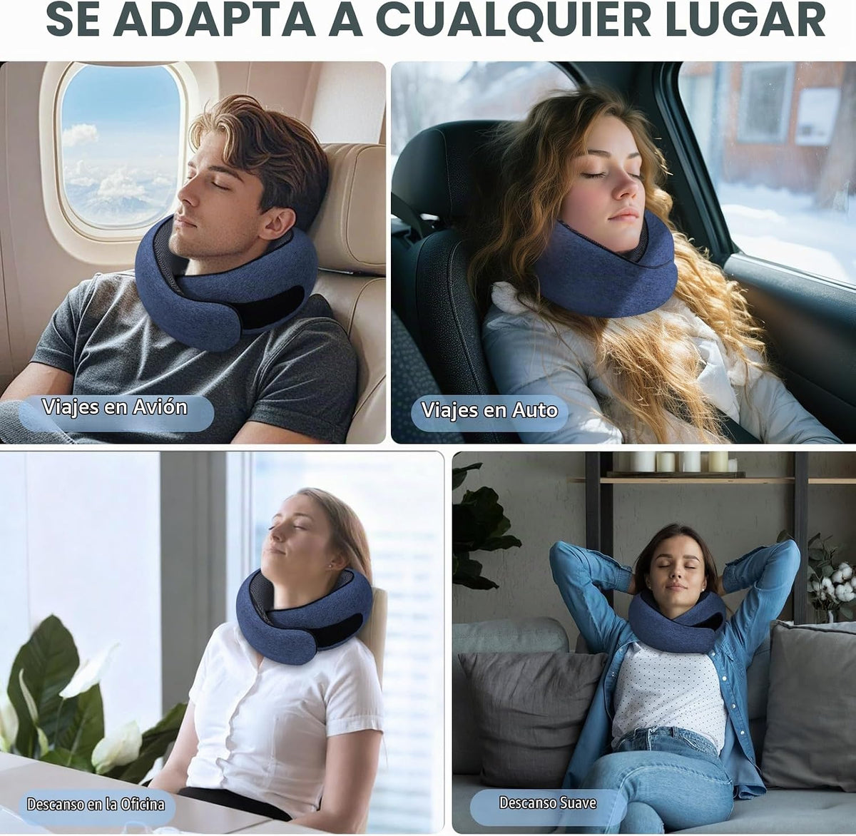 Dujuanus Almohadas de viaje para el cuello para aviones, almohada c...