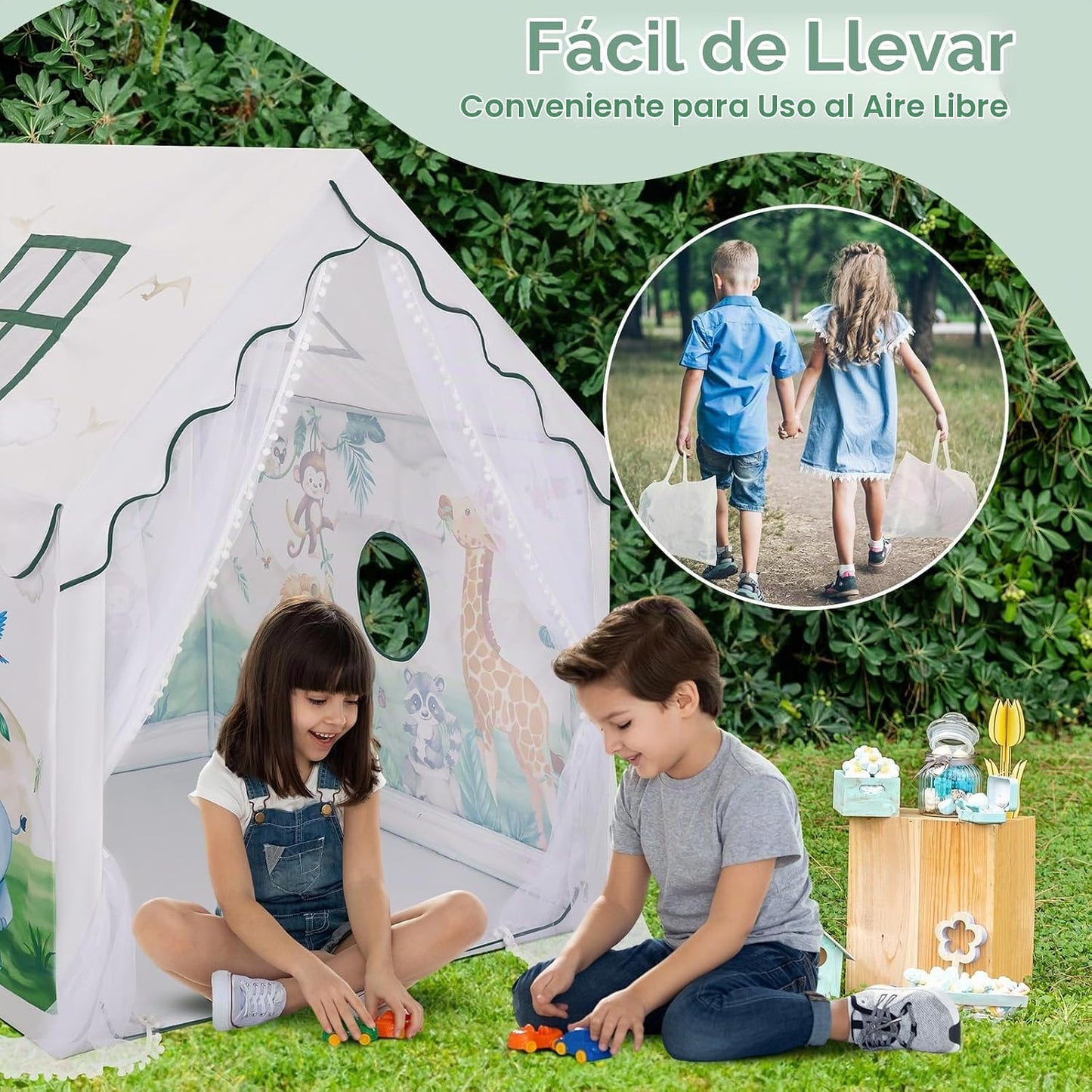 Tienda de campaña para niños y niñas, gran casa de juegos plegable...