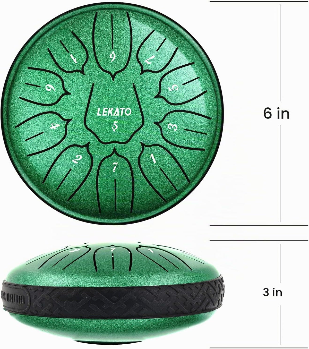LEKATO Tambor de lluvia para exteriores, tambor de lengüeta de acer...
