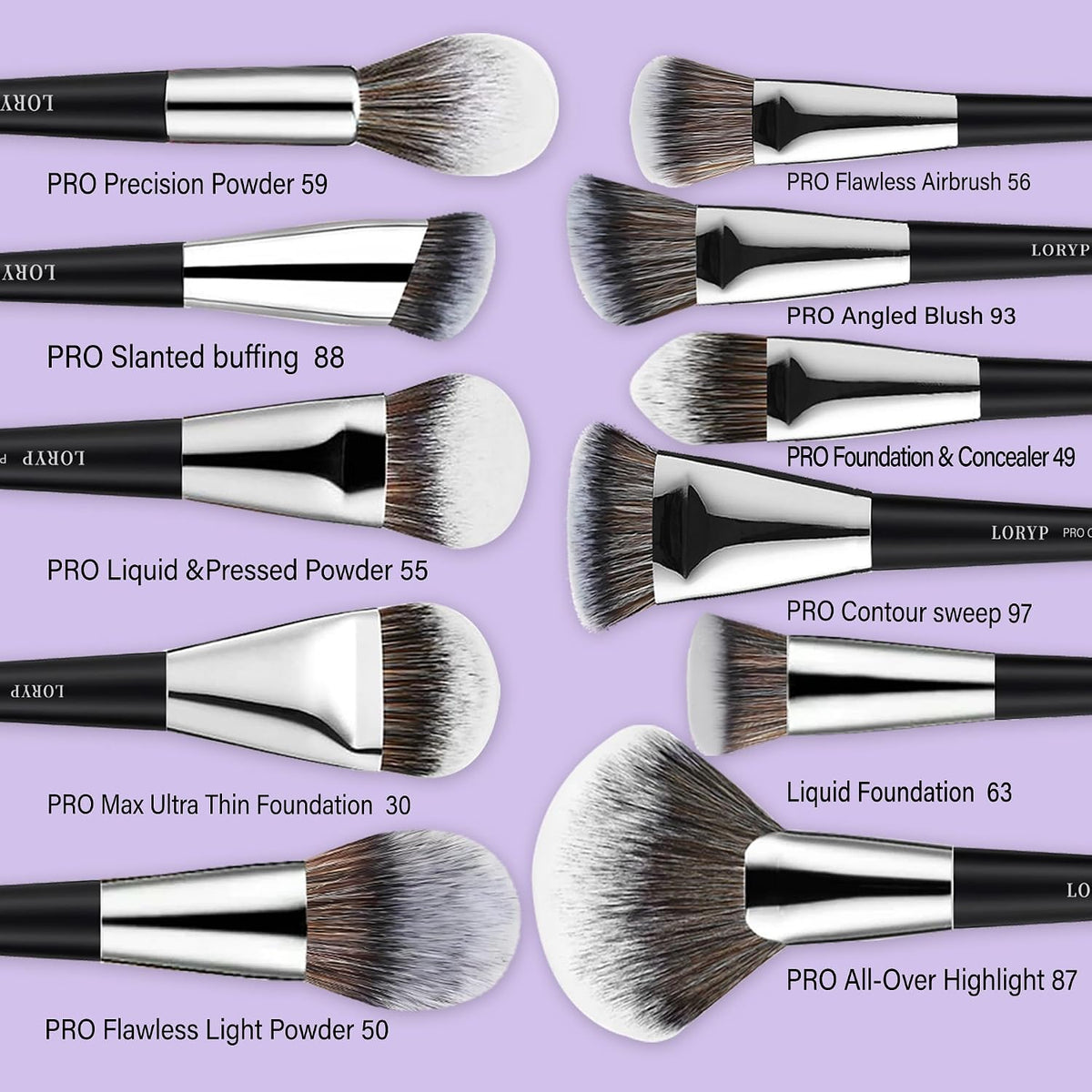 LORYP Juego de brochas de maquillaje profesional 32 piezas, kit de...