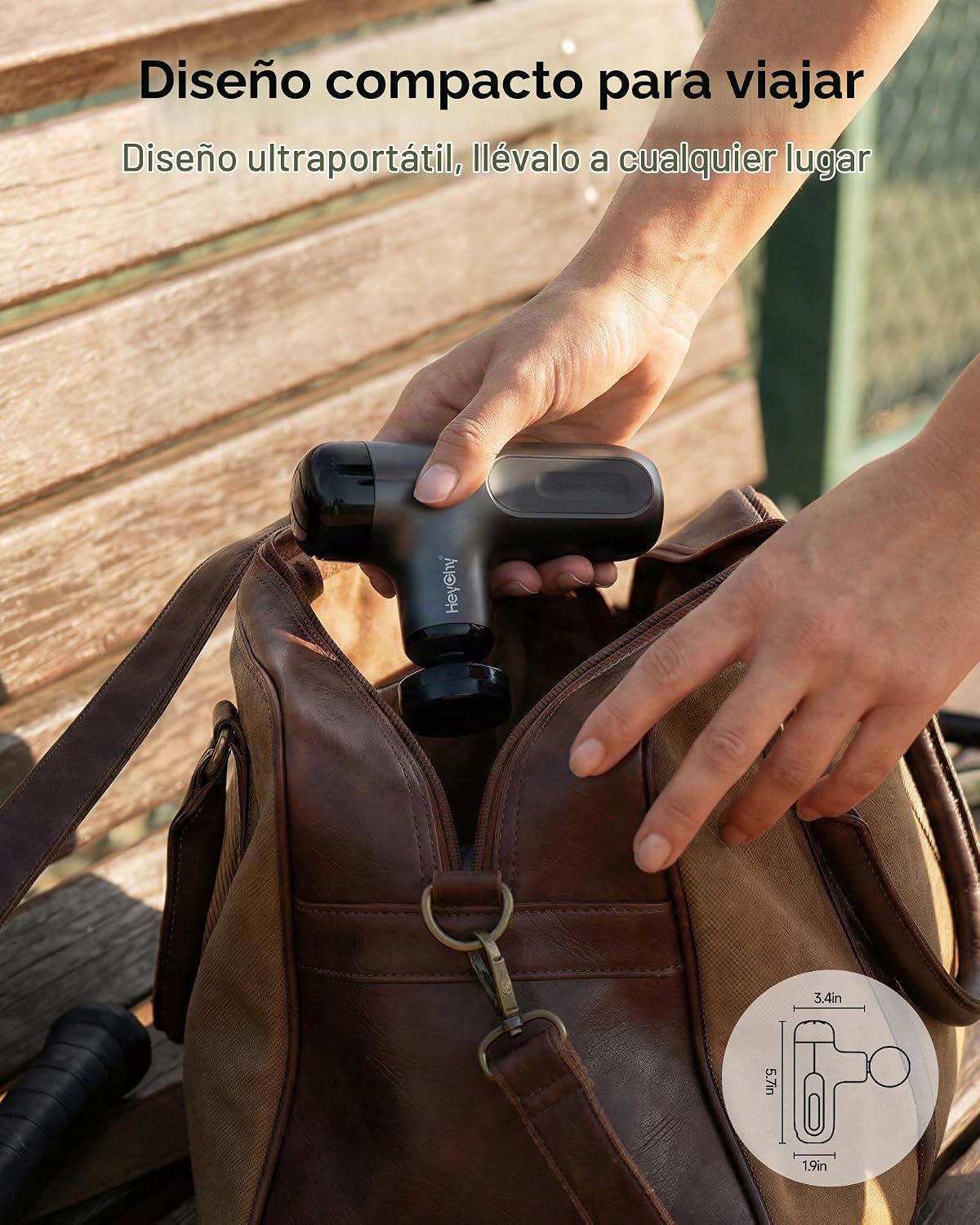 HEYCHY Mini pistola de masaje con calor, pistola de masaje de tejid...