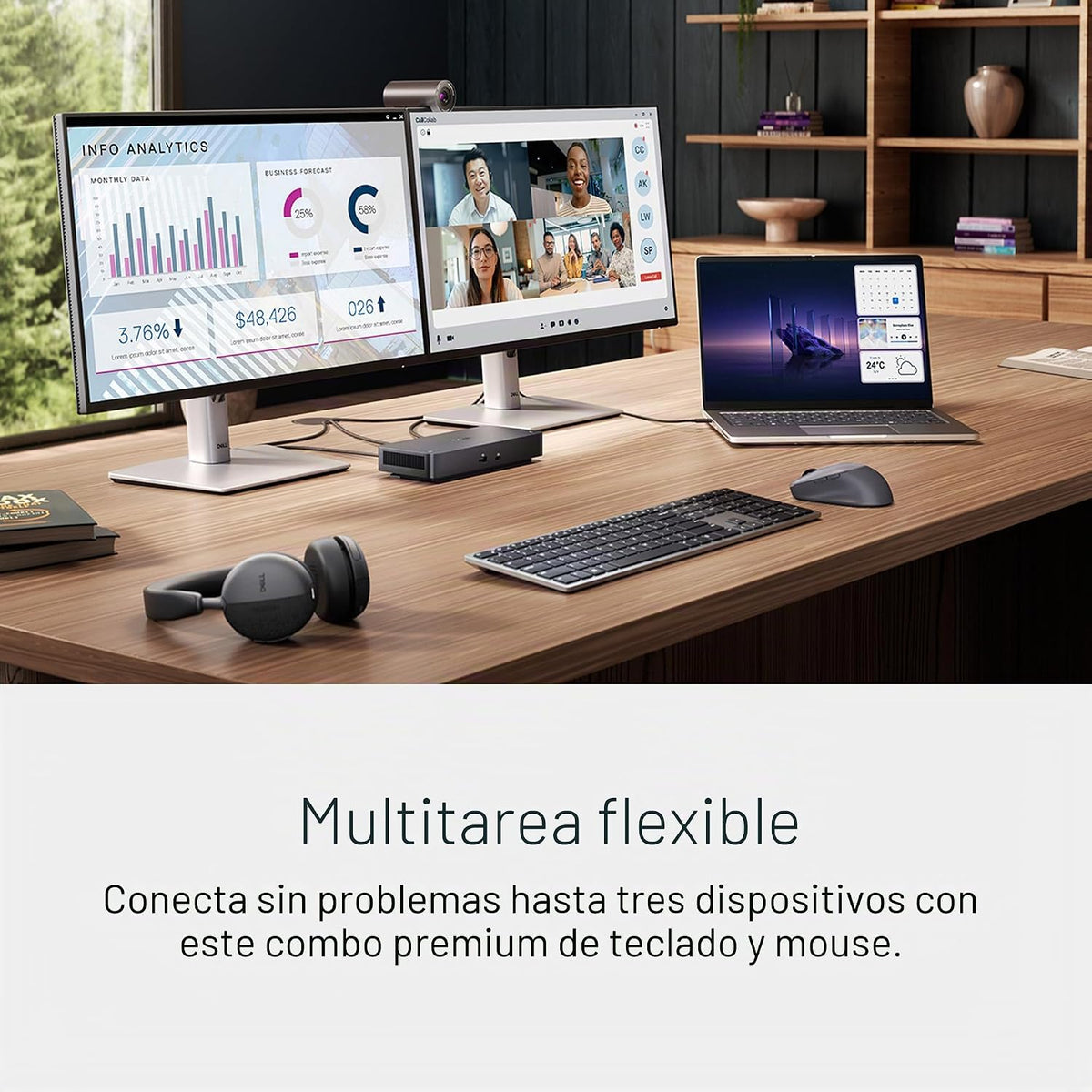 Dell Teclado y mouse inalámbricos premium - KM720 - Receptor inalám...