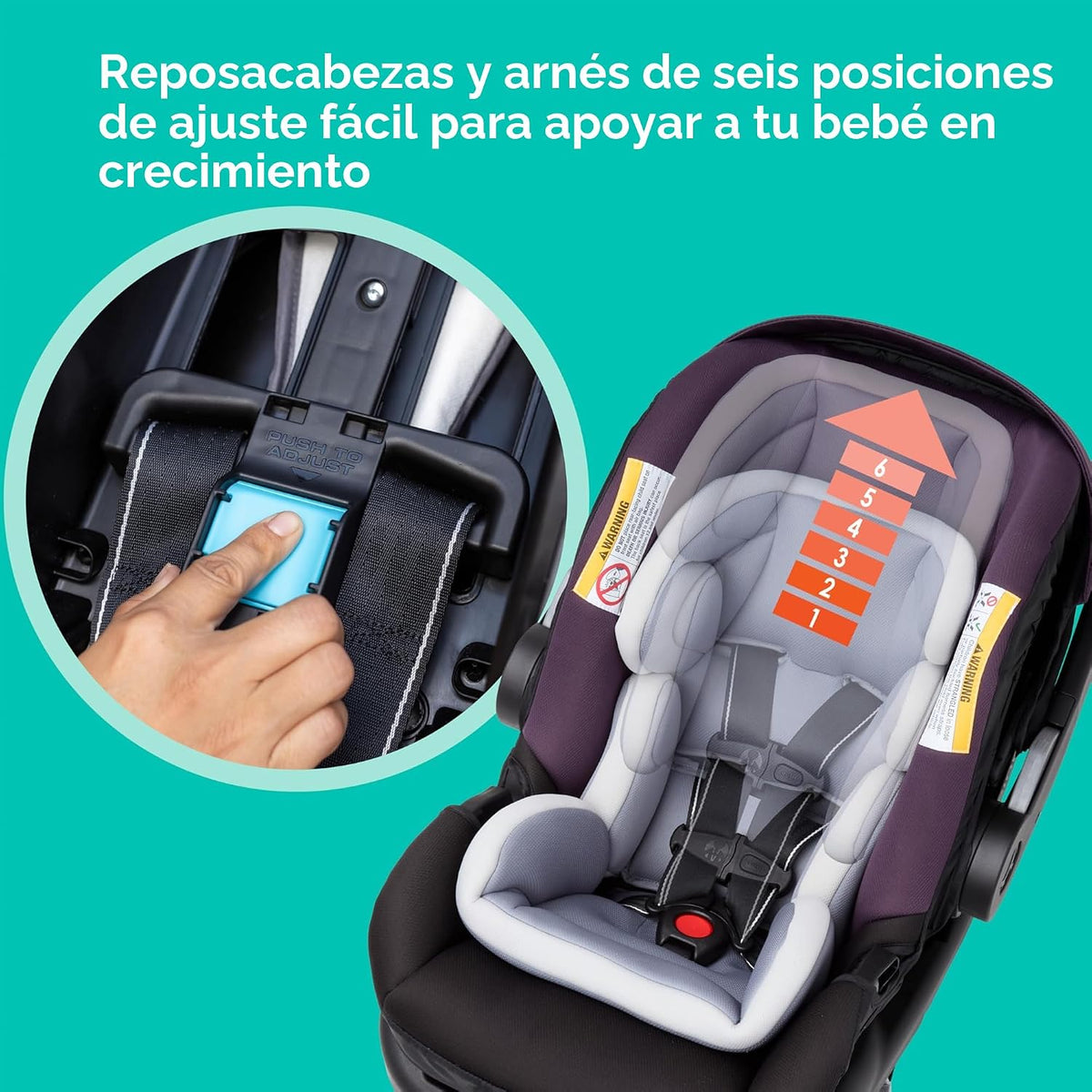 Baby Trend Asiento de automóvil para bebé de elevación segura, Dash...