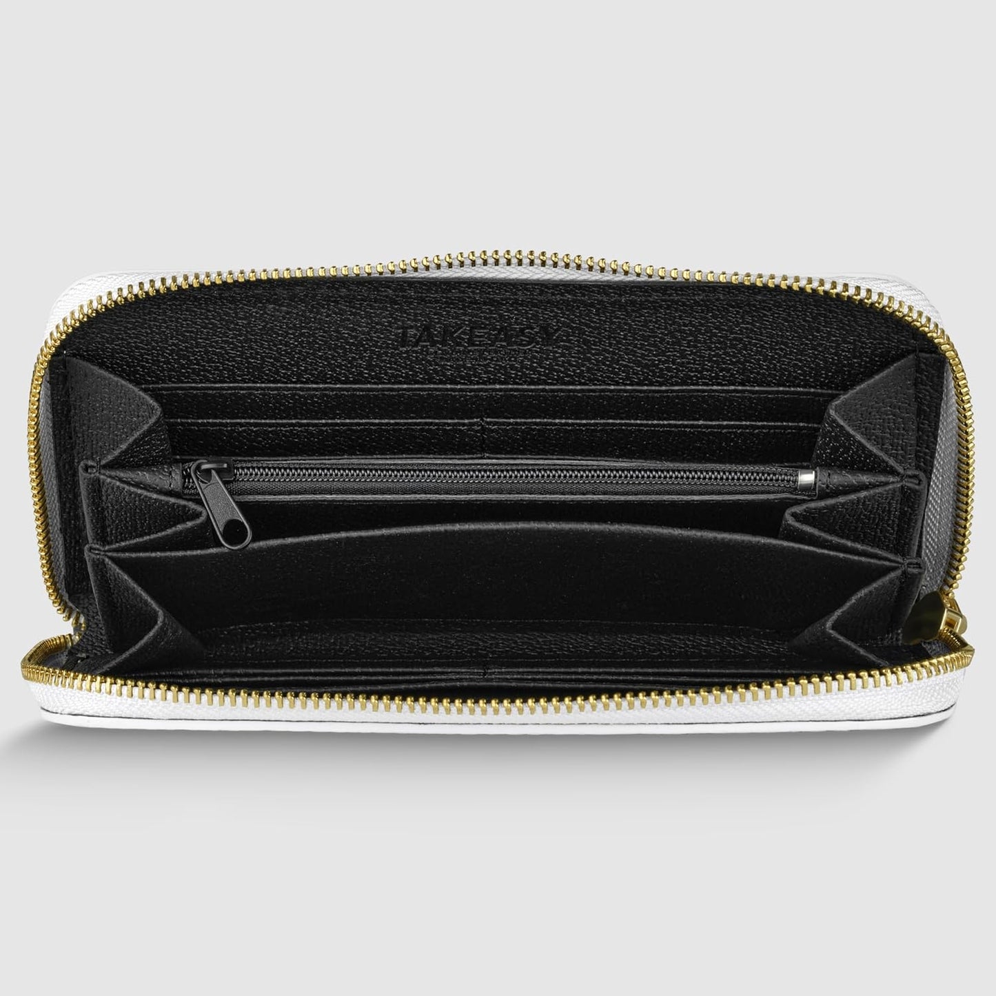 TAKEASY Cartera italiana de piel de becerro auténtica para mujer co...