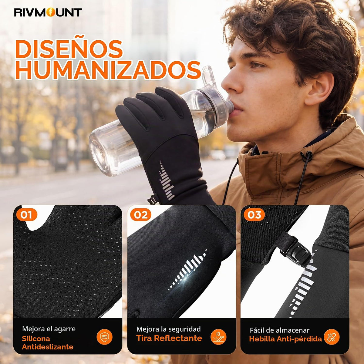 Rivmount - Guantes de invierno resistentes al agua con pantalla tác...