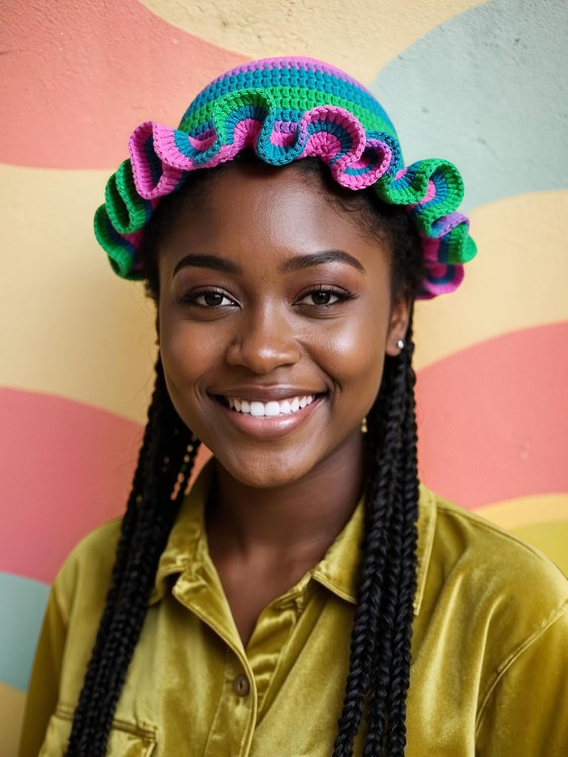 Ayinabd Sombreros de ganchillo para mujer, sombrero de pescador de...