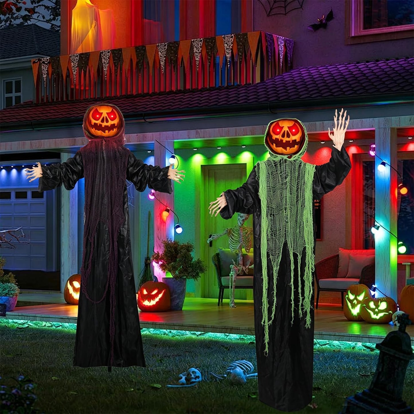 yosager Paquete de 2 decoración de Halloween para exteriores, calab...