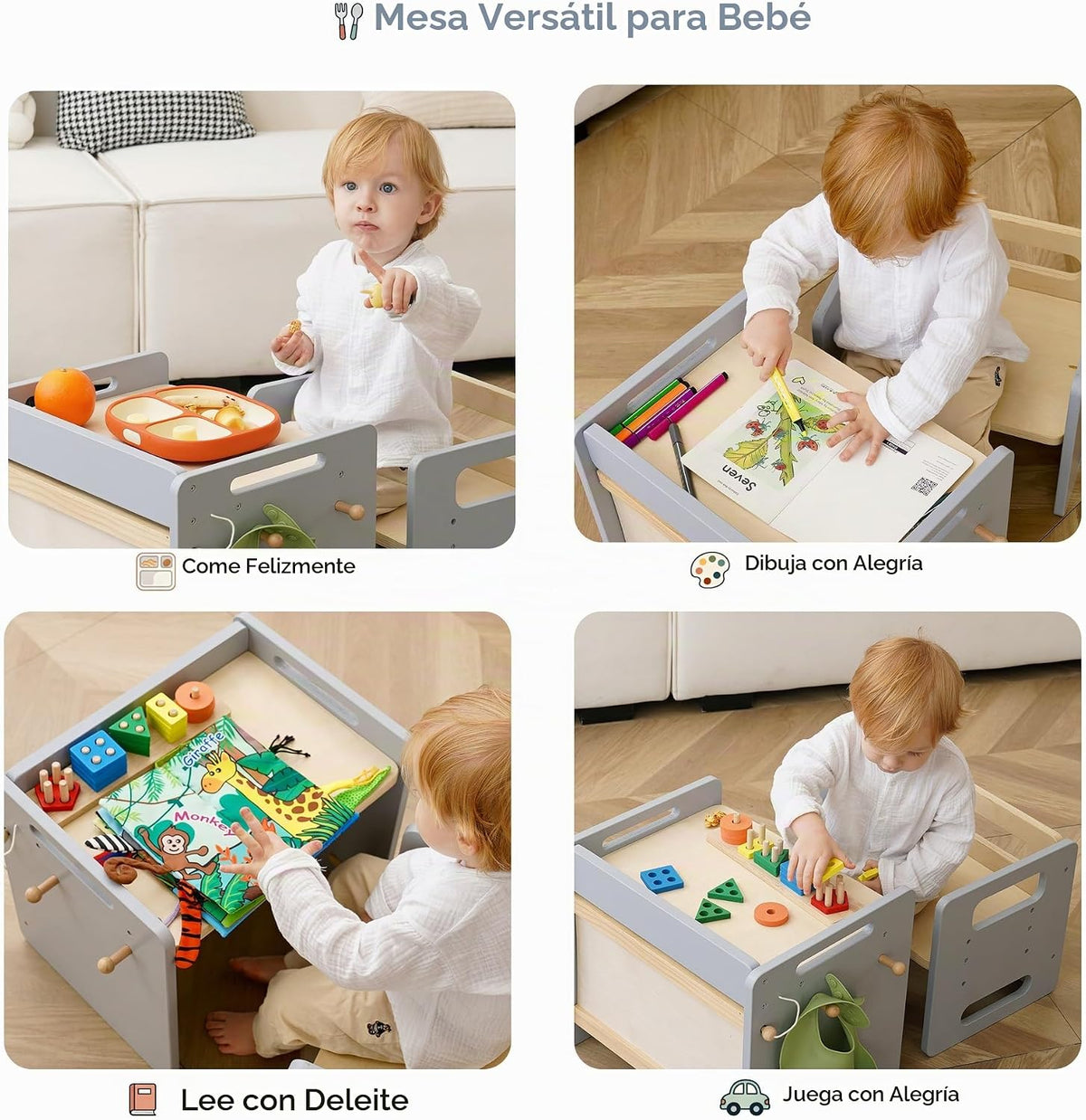 bpmfkid Juego de mesa y silla de destete Montessori - Diseño ajusta...