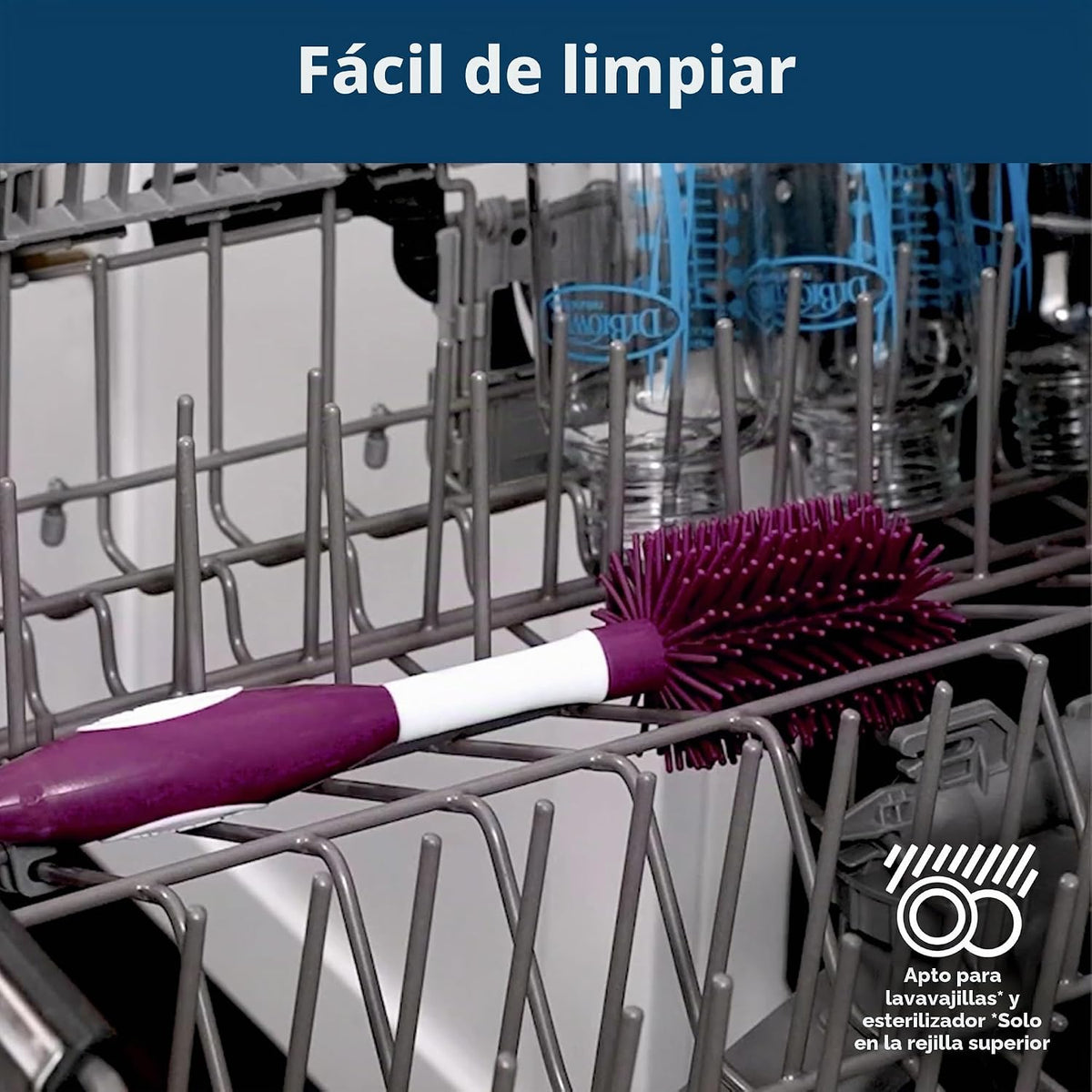 Dr. Brown's Cepillo de limpieza de biberones de tacto suave, ve...