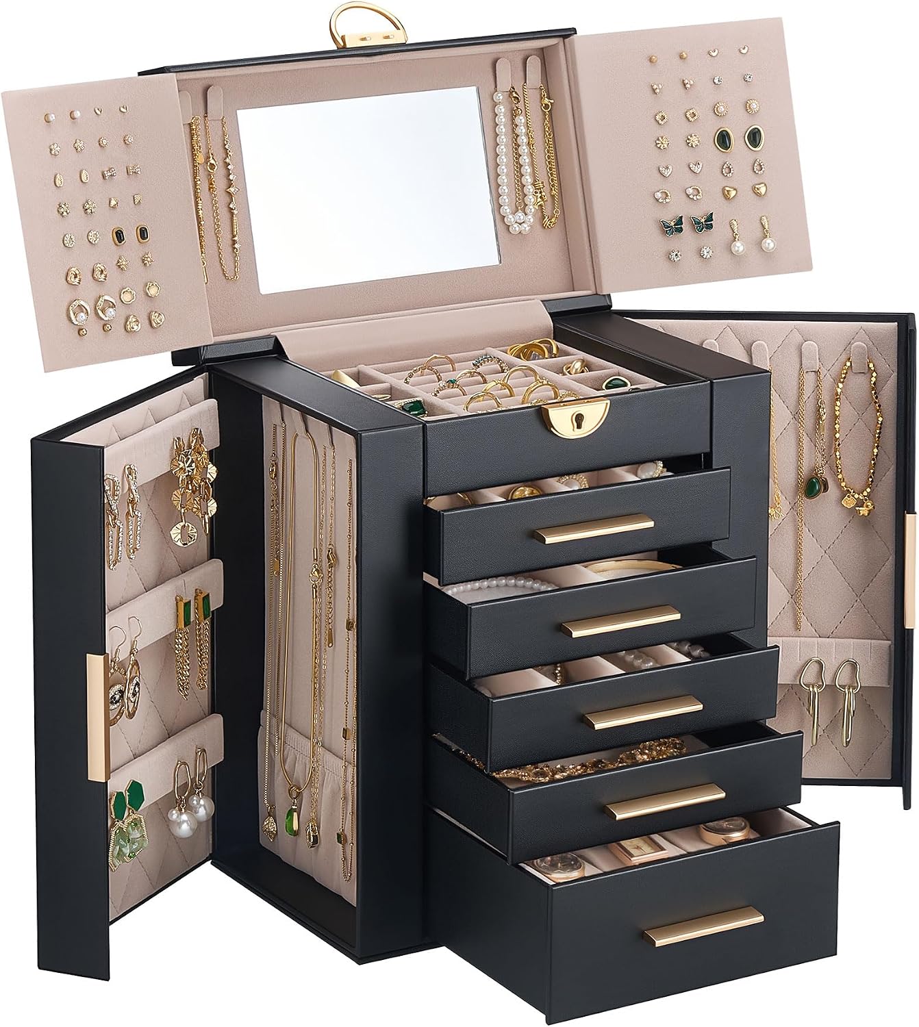 Lolalet Joyero organizador grande para mujer, organizador de joyas...