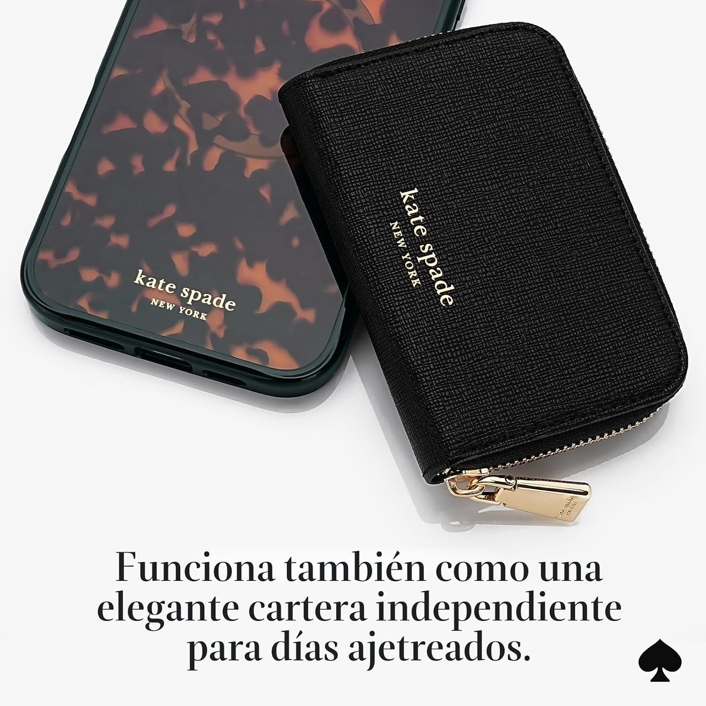 kate spade new york Devin Zip - Tarjetero magnético, color negro |...