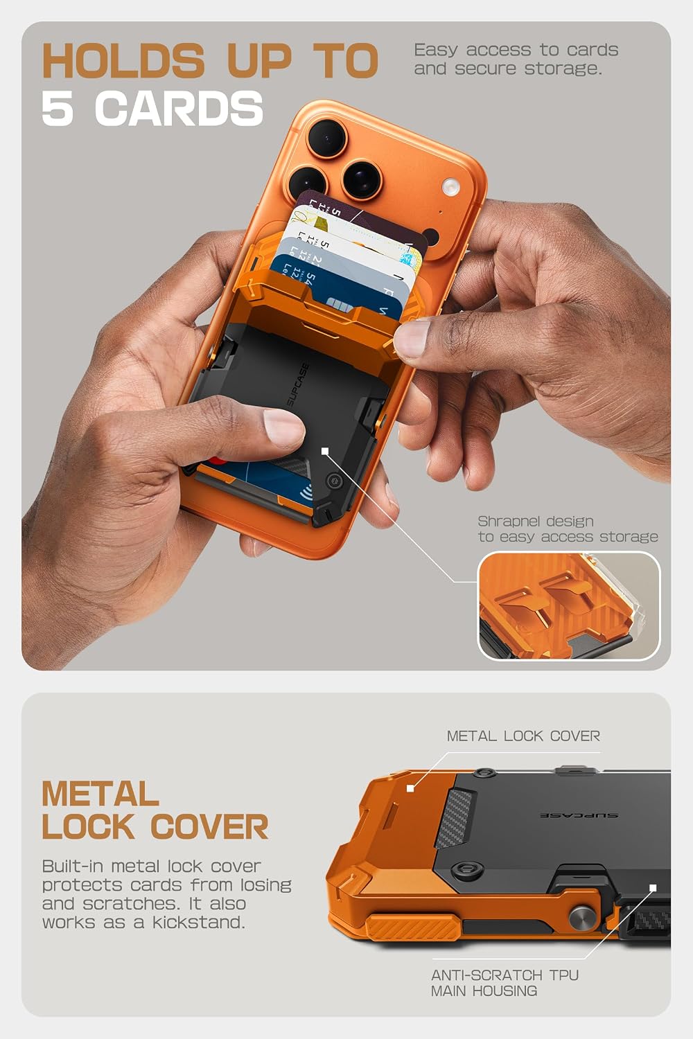 SUPCASE para cartera MagSafe con soporte, cartera magnética para ho...