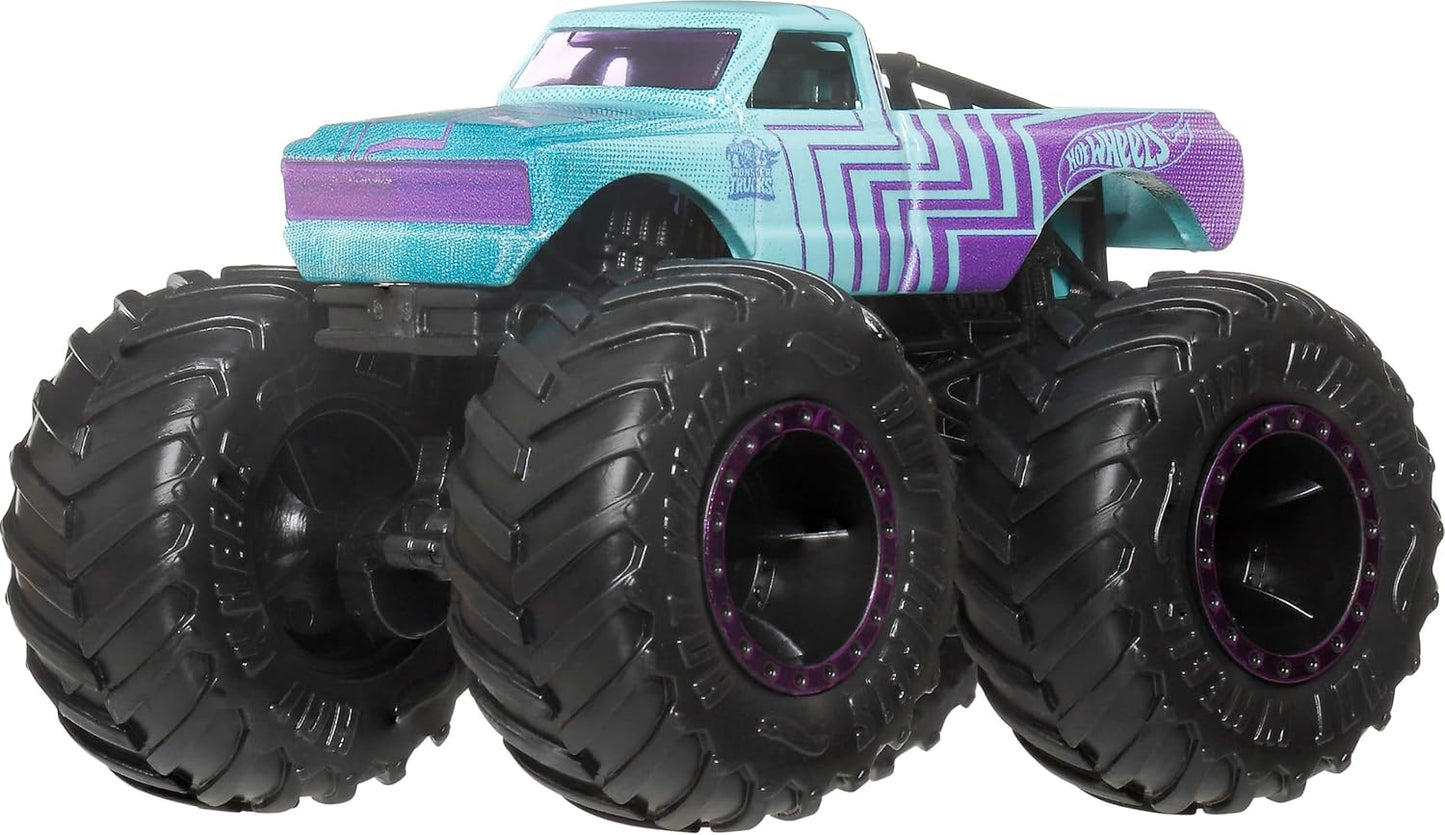 Hot Wheels Monster Trucks, Camiones monstruo a escala 1:64, juego d...