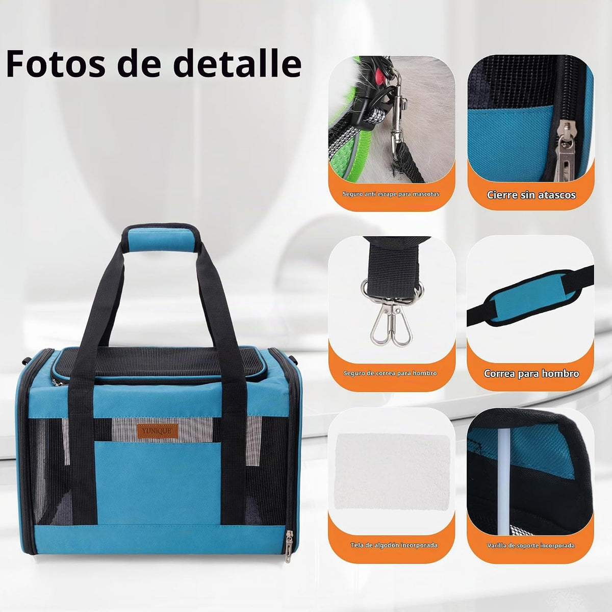 YUNIQUE Transportador de gatos y perros de lados suaves para mascot...