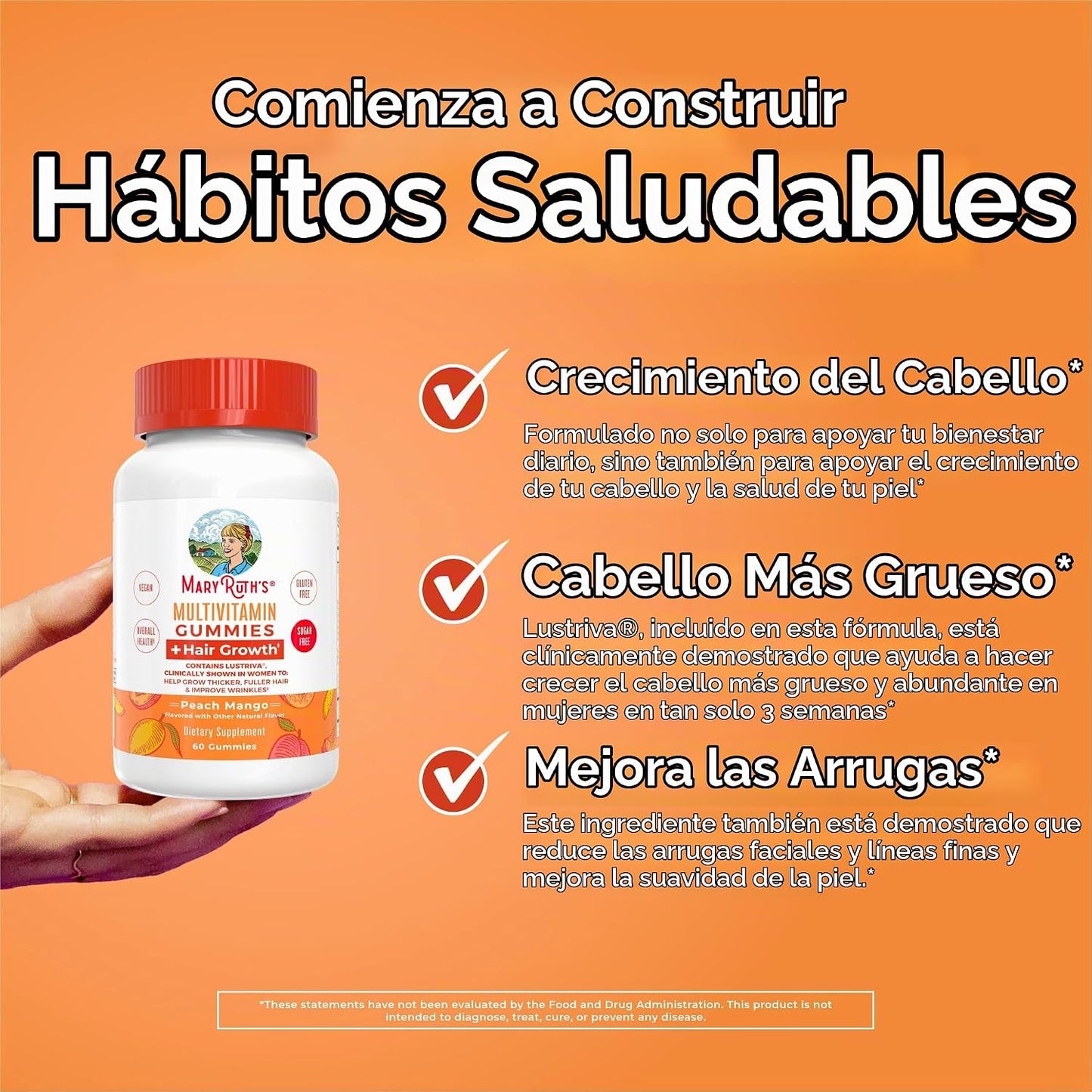MARYRUTH'S Multivitamínico + Gomitas para el crecimiento del ca...