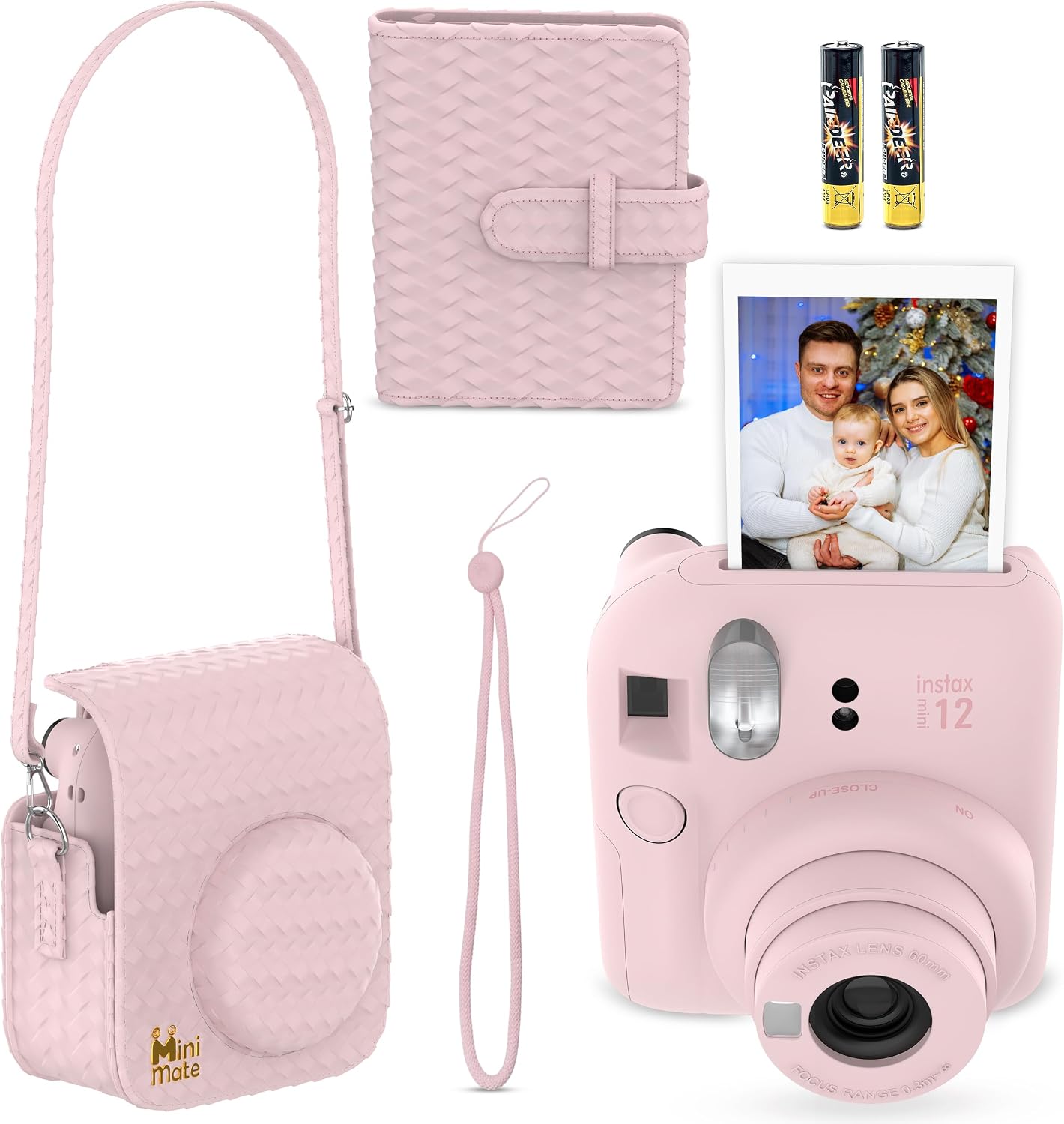 Fujifilm Cámara instantánea Instax Mini 12 color rosa flor + estuch...