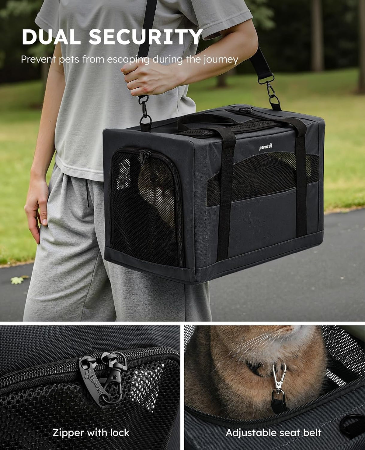 Pecute Transportador estable para gatos, transportador de mascotas...