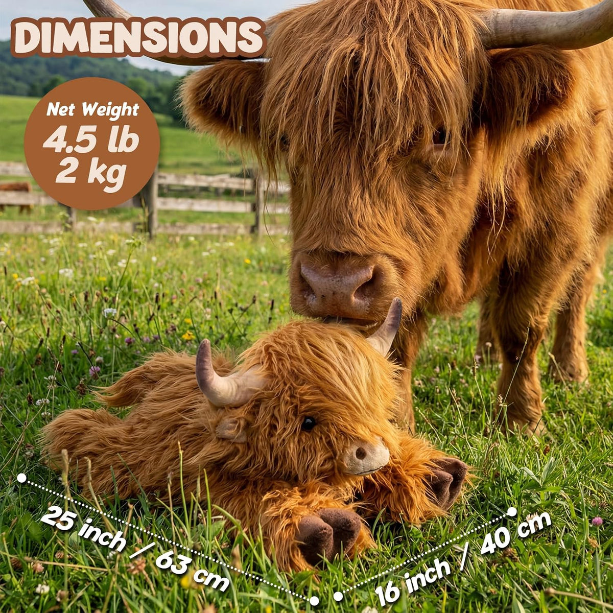 Animales de peluche con peso de vaca de las tierras altas de 25 pul...