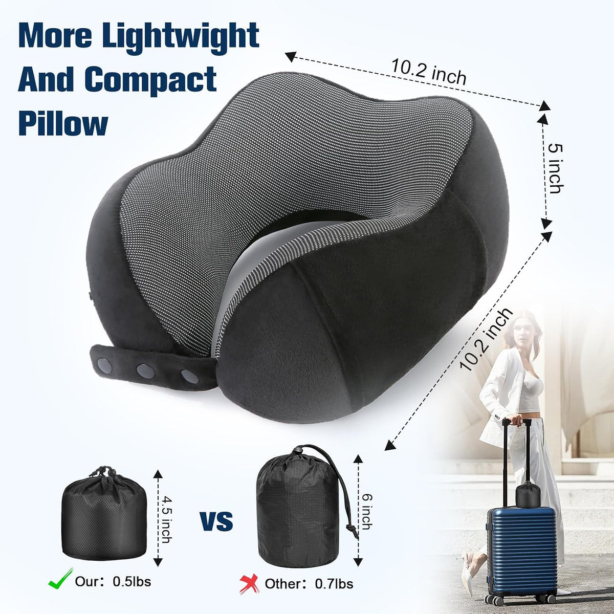 Cirorld - Almohada de cuello para viajes, almohadas de viaje para a...