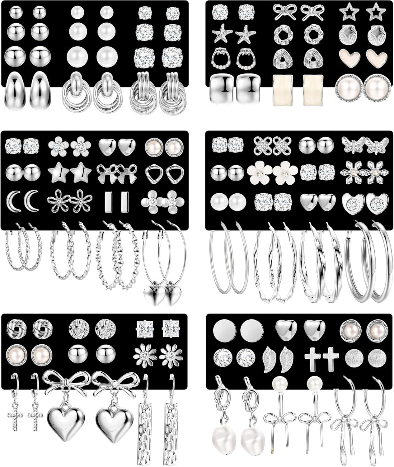 Juego de 75 Pares de Pendientes de Oro para Mujer, Pendientes de Ar...