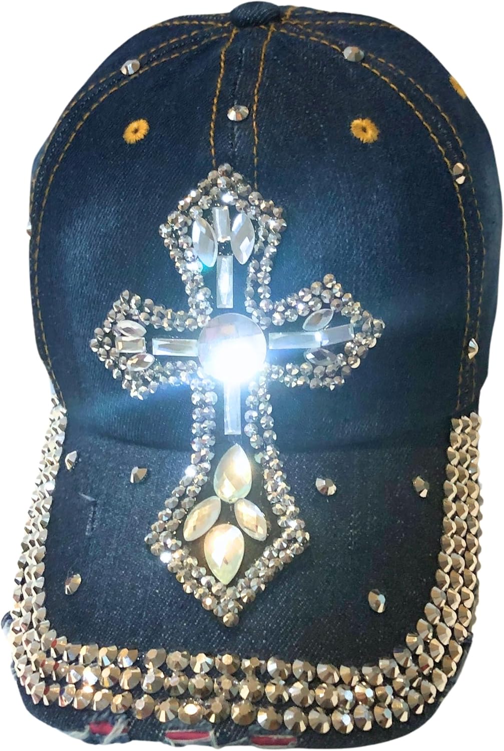 Popfizzy Bedazzled - Sombrero de cruz para mujer, sombrero de diama...
