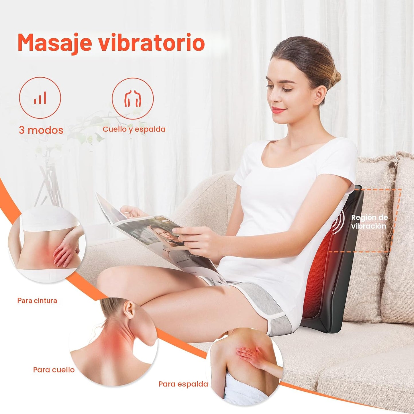 COMFIER - Almohada Masajeadora de Espalda con Calor, Masajeador de...