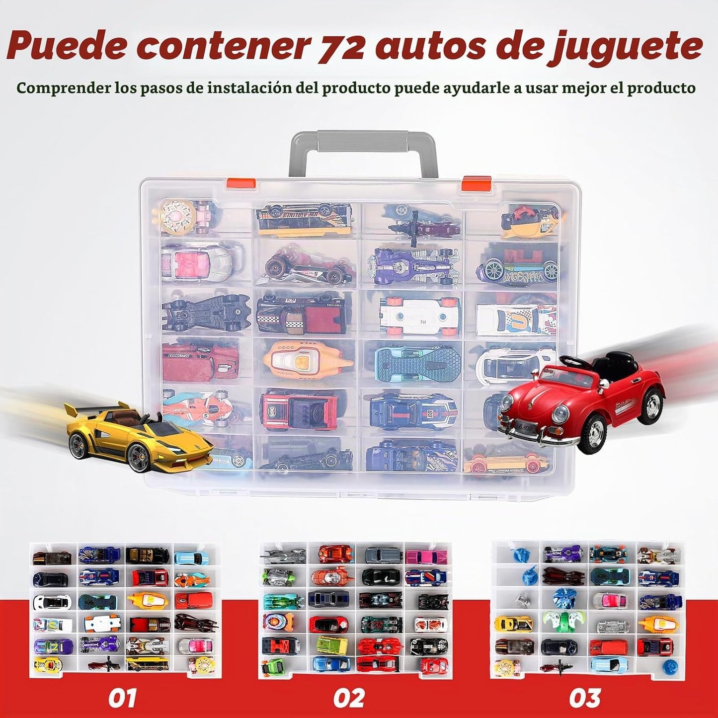 RHCOM Organizador de juguetes. 72 compartimentos. Caja de almacenam...