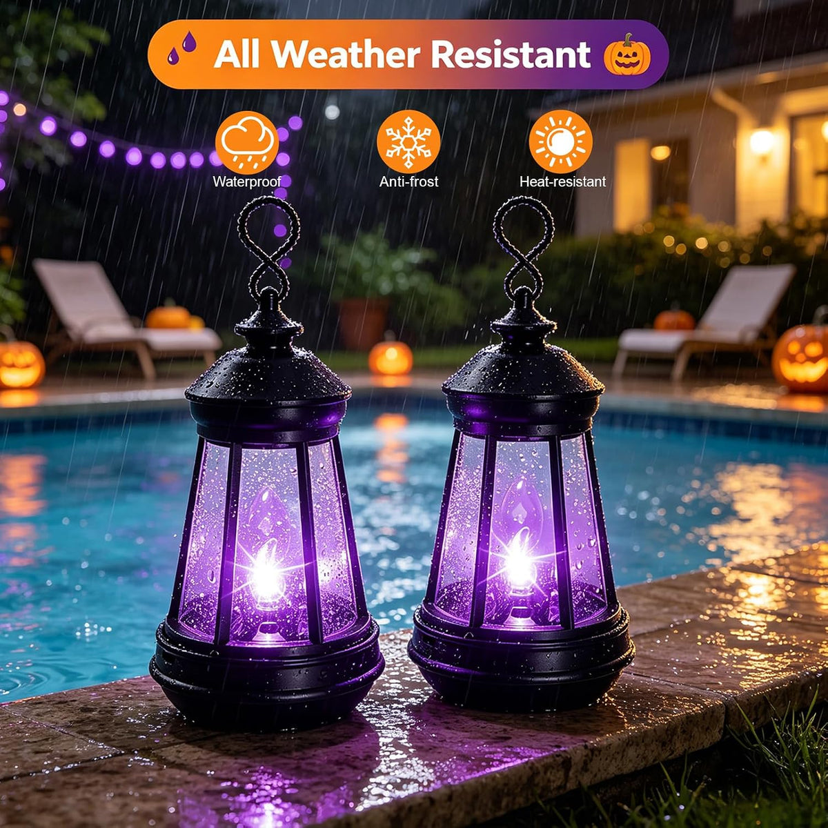 Mini linterna solar de repuesto para estatua, decoración morada de...