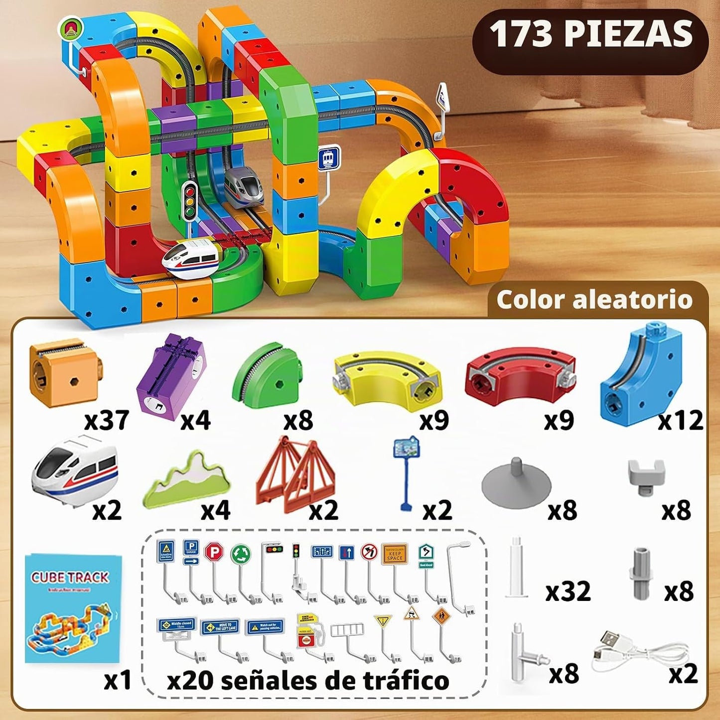 Juego de pistas de tren magnéticas, pistas 3D eléctricas que desafí...