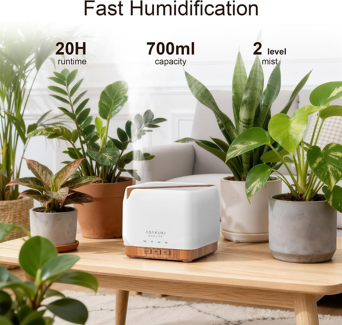 ASAKUKI Difusor de Aceites Esenciales Humidificador Smart WiFi 23.7...