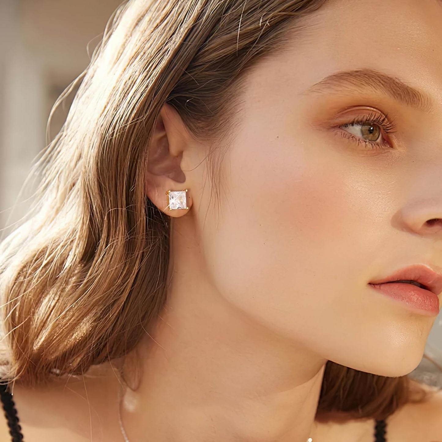 ALEXCRAFT Aretes de tuerca de plata de ley para mujeres y niñas, ci...