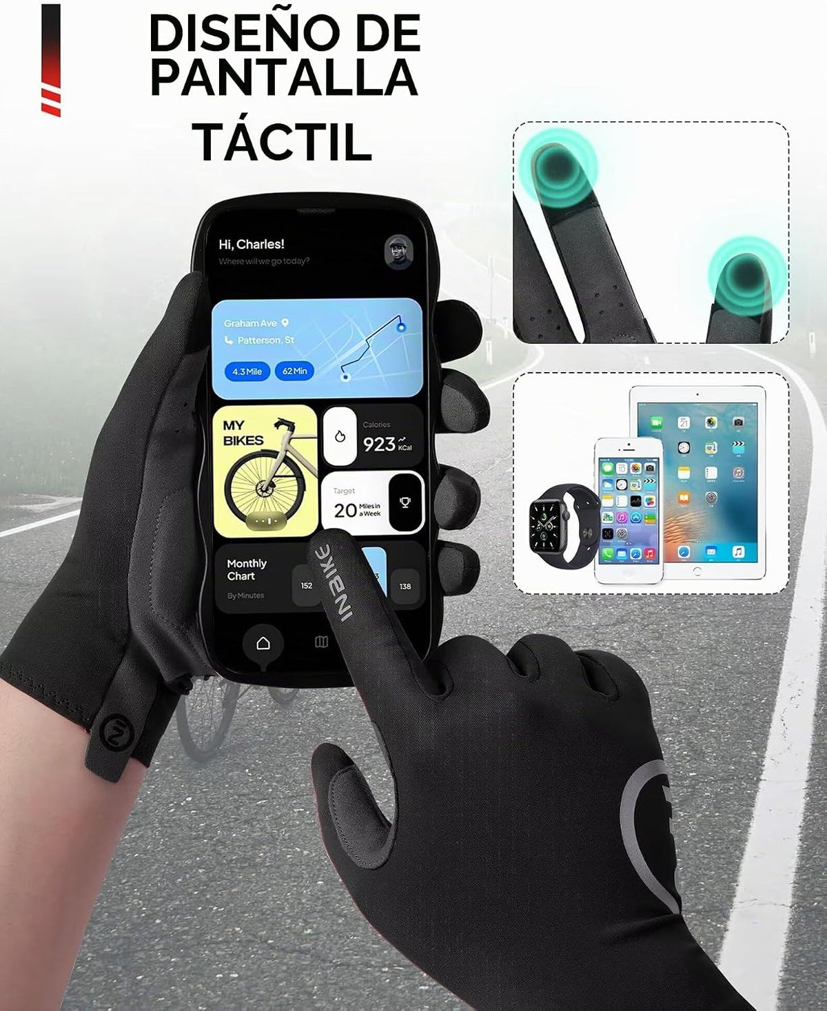 INBIKE Guantes de bicicleta transpirables para hombres y mujeres, g...