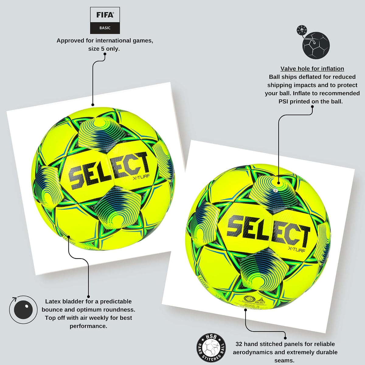 Select X-Turf - Balón de fútbol