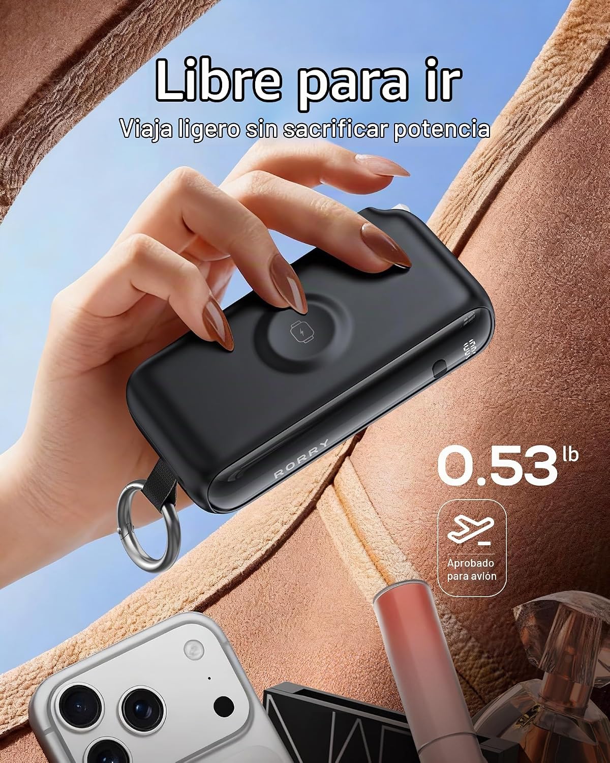 RORRY Cargador portátil de flujo 10000mAh 40W enchufe de pared Banc...
