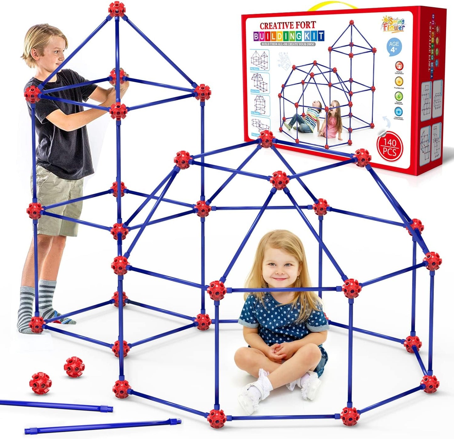 Kit de construcción de fortalezas para niños, juguetes de construcc...