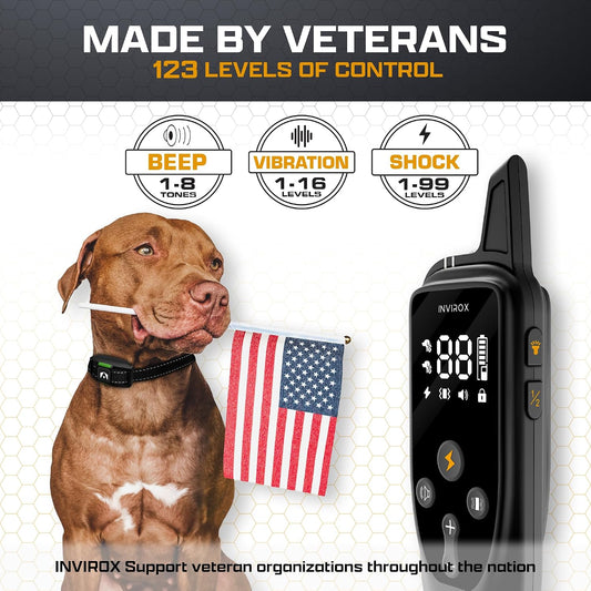 INVIROX Collar de entrenamiento para perros con control remoto, col...