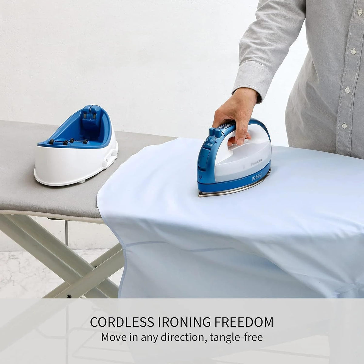 Panasonic - Plancha inalámbrica NI-QL1000A, seca y al vapor, azul |...