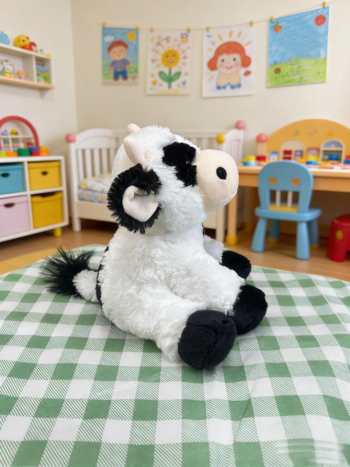 YUKOUQIAN Juguete de peluche de vaca de 8 pulgadas para niñas y niñ...