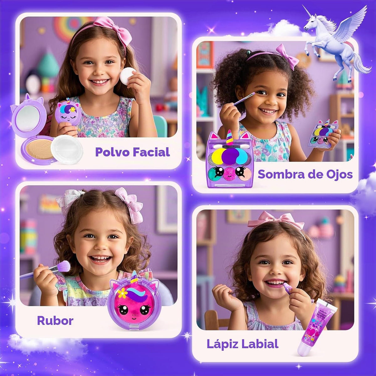 ULOVEME Kit de Maquillaje Real para Niñas Pequeñas - Maquillaje Rea...