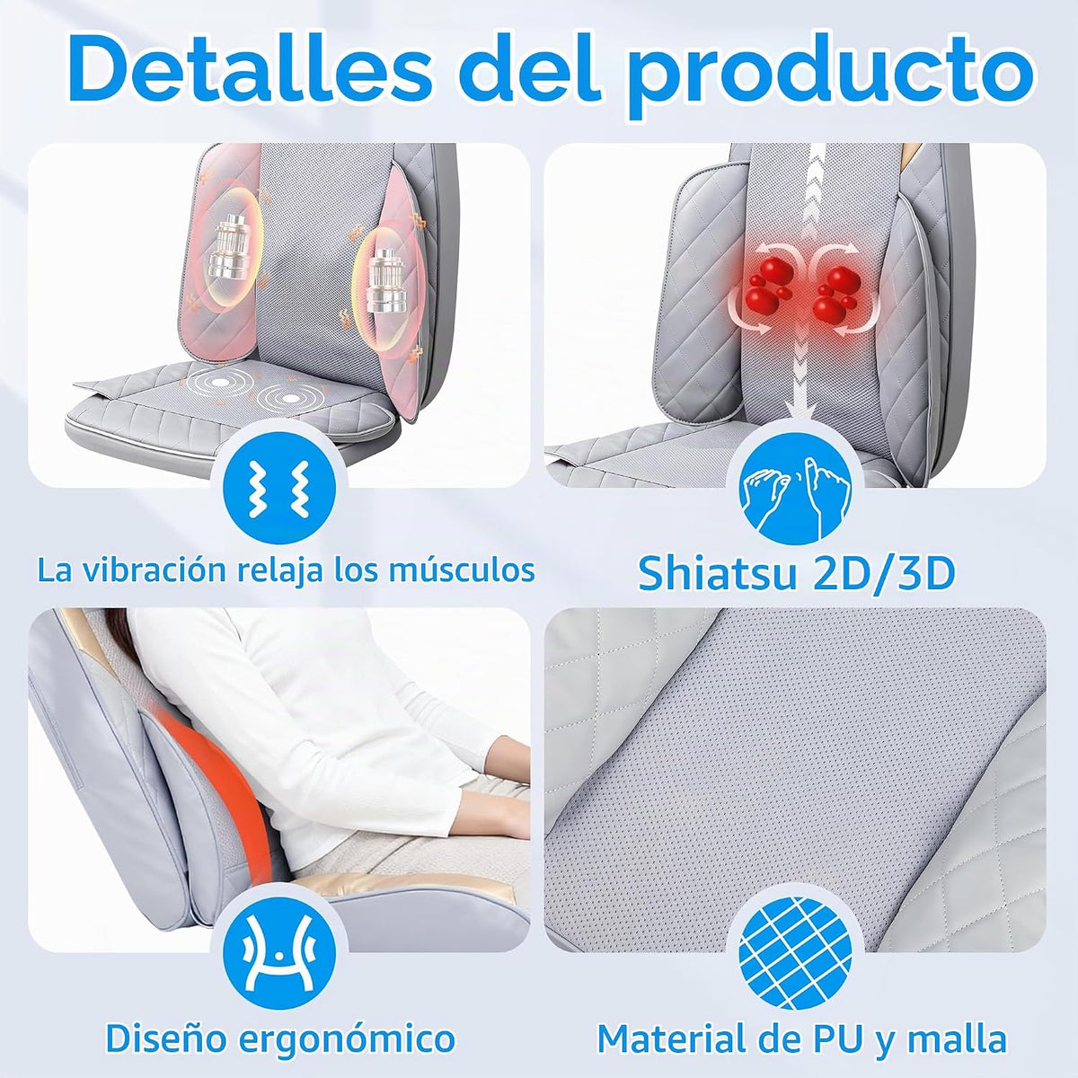 FIRRLUCO Shiatsu Masajeador de cuello y espalda con calor, masajead...
