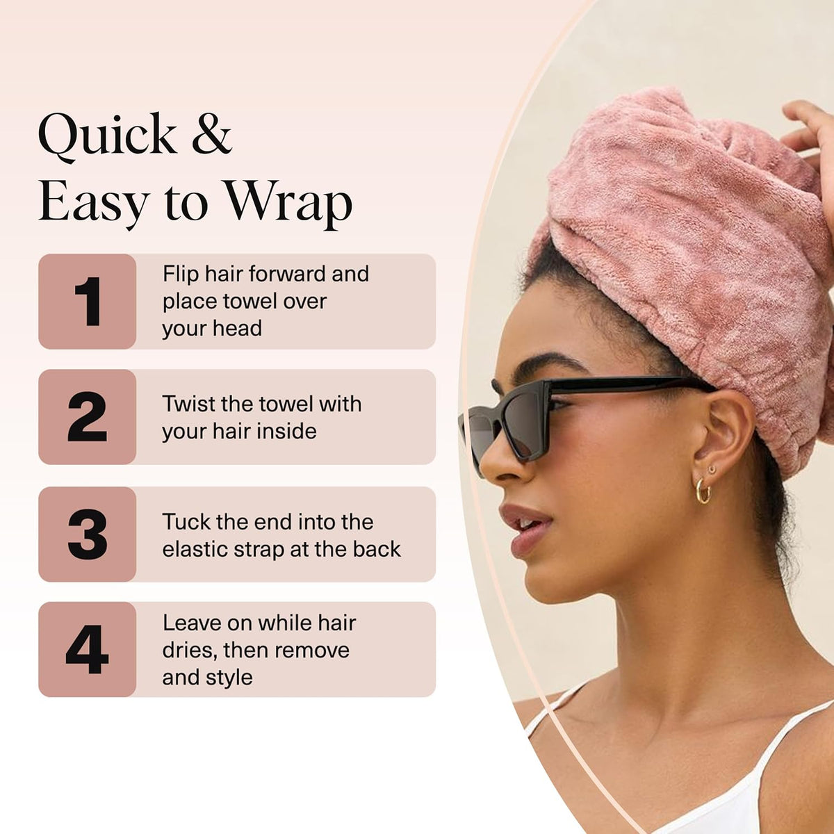 Kitsch Toalla de pelo de microfibra XL para mujer | Toallas de micr...