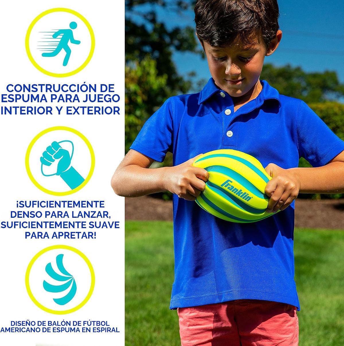 Franklin Sports Fútbol de Espuma para Niños - Mini Fútbol Juvenil d...