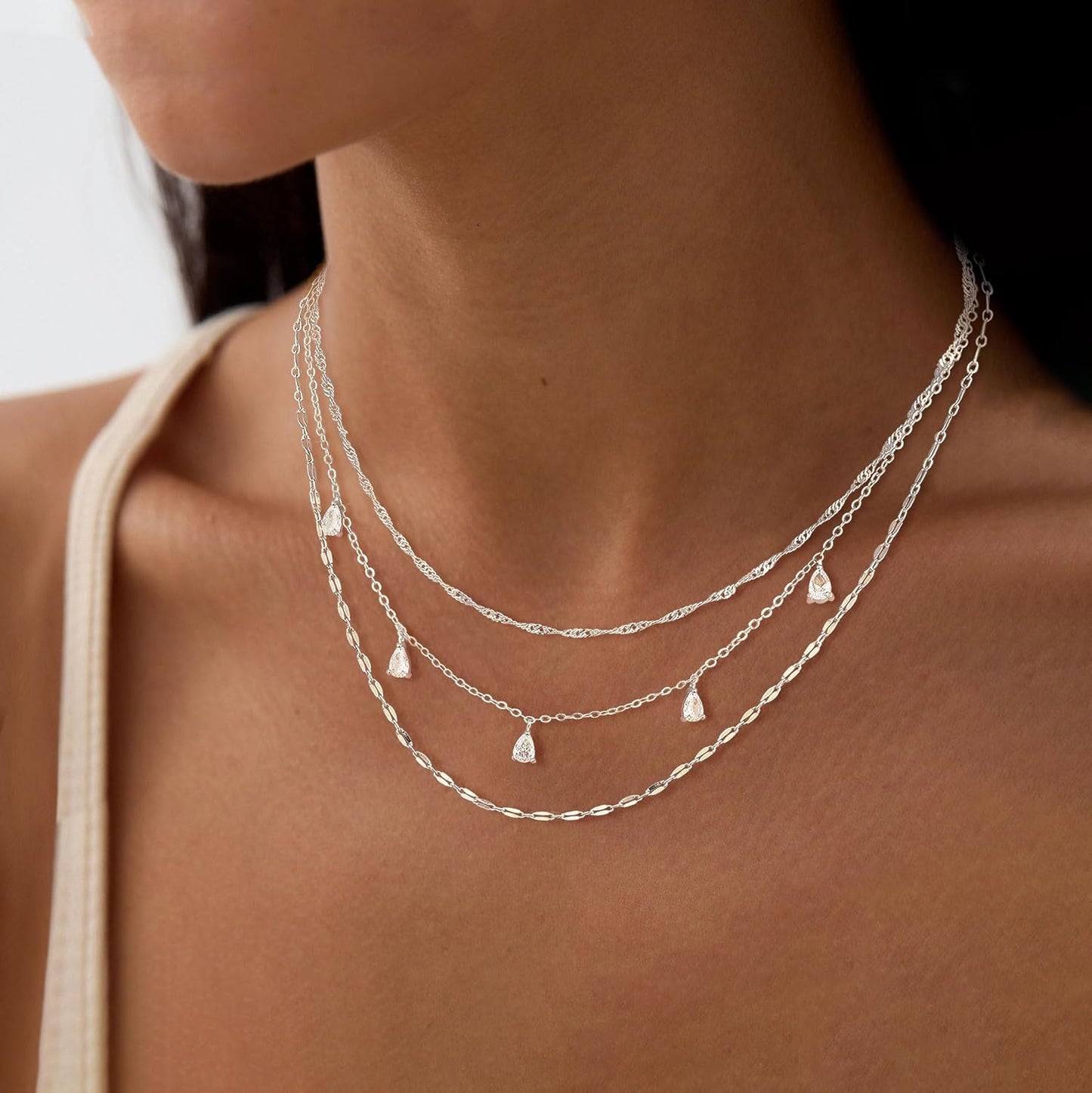 Fwlisesa Collares en capas para mujer, conjunto de collares de oro...
