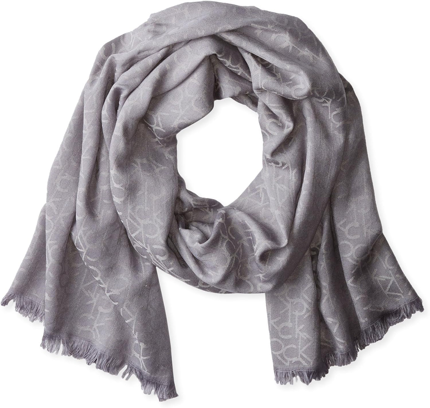 Bufanda de pashmina ligera con estampado de logo en el mismo tono d...