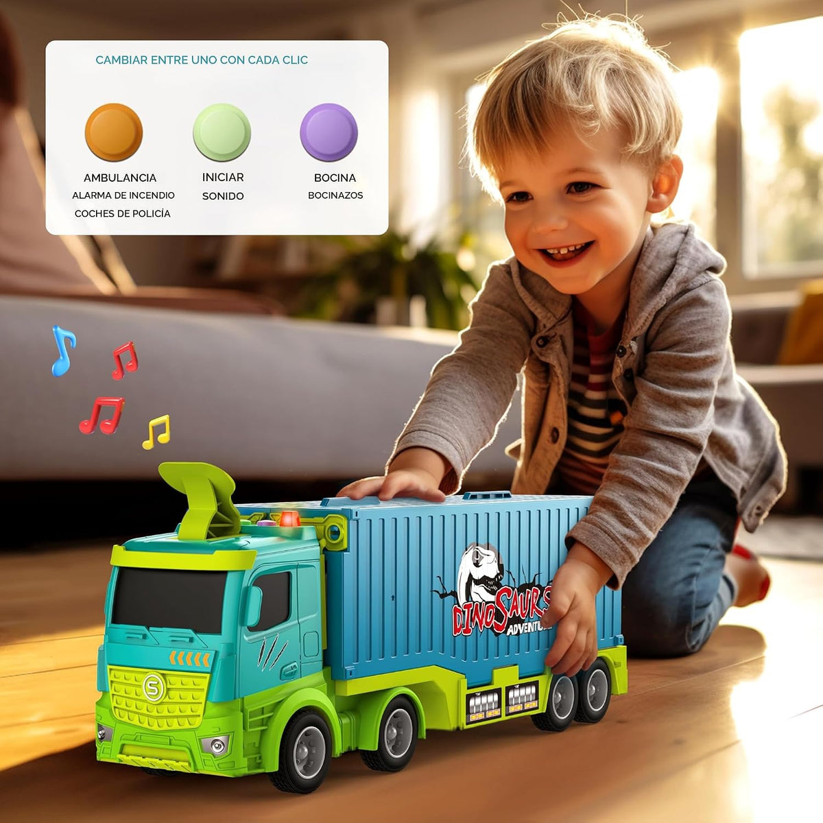 Juguetes de Pista de Carreras con Camión Transportador para Niños P...