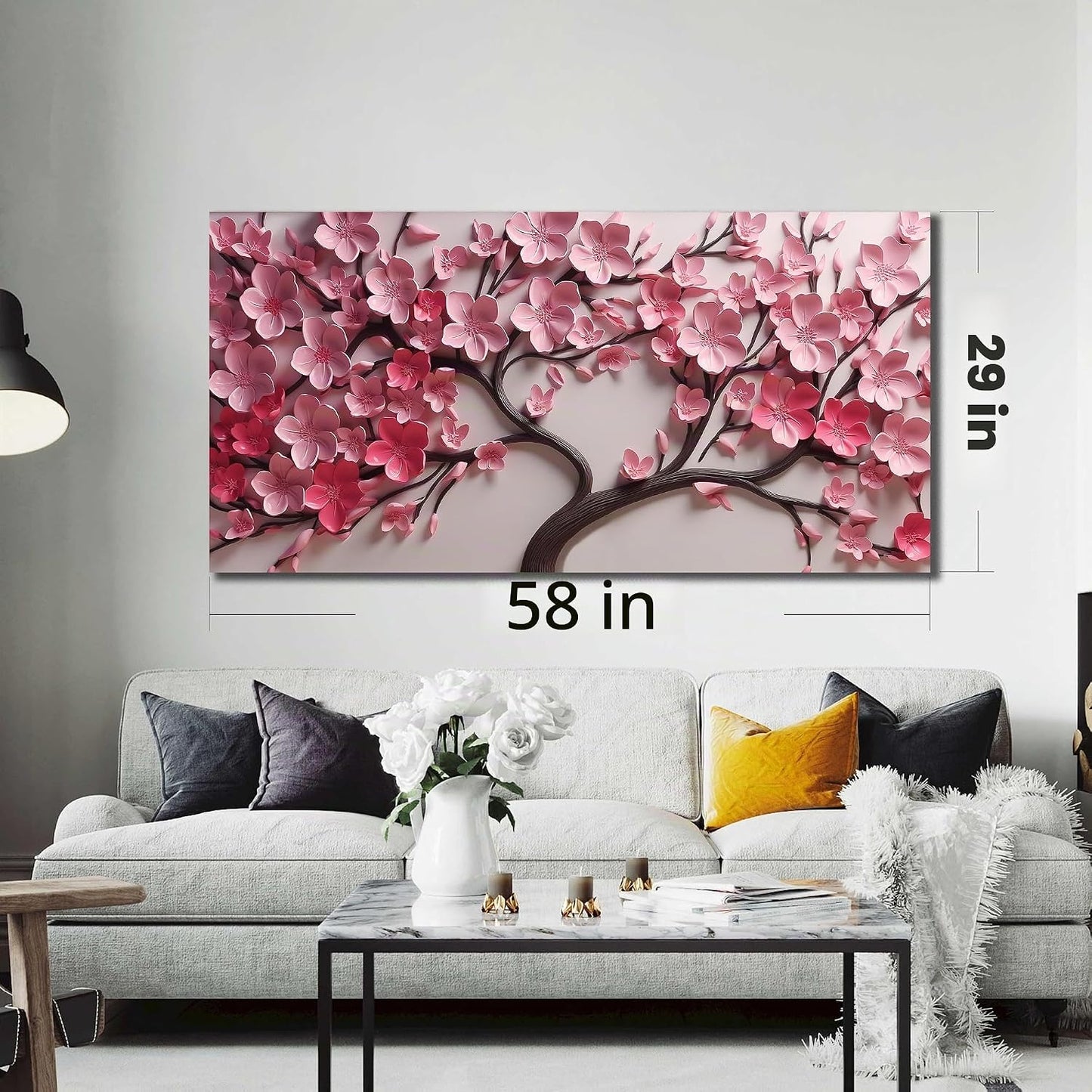 CPKATMT Arte de pared con flores rosas para dormitorio, impresiones...